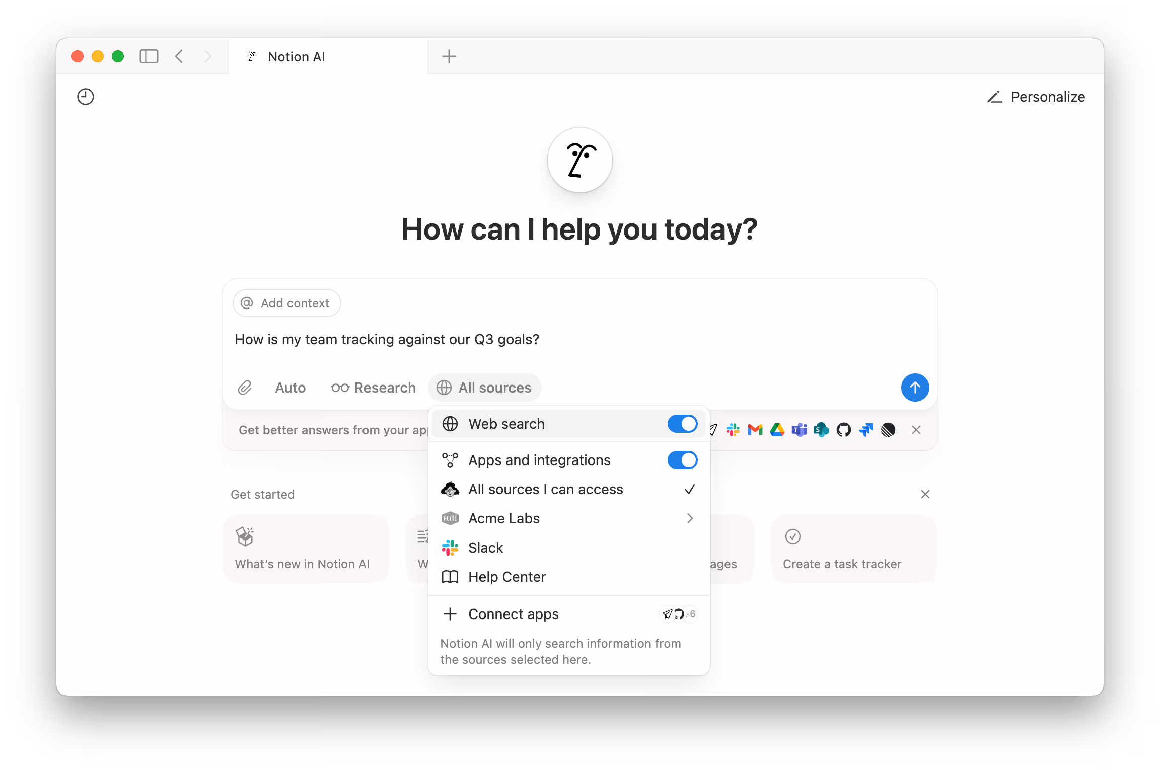 hc: enterprise search