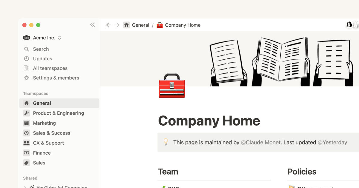 Browse, join & create teamspaces