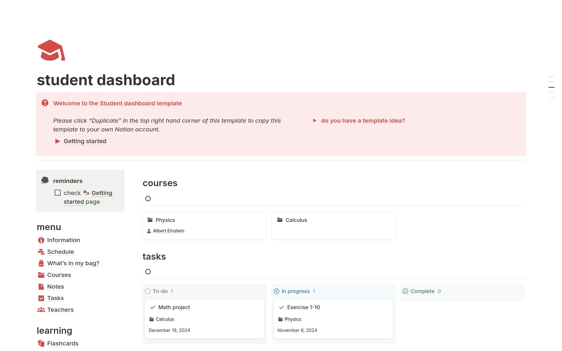 Manage your studies with this all-in-one dashboard!